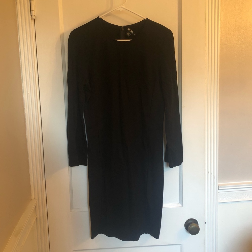 DKNY Long Sleeve Black Dress